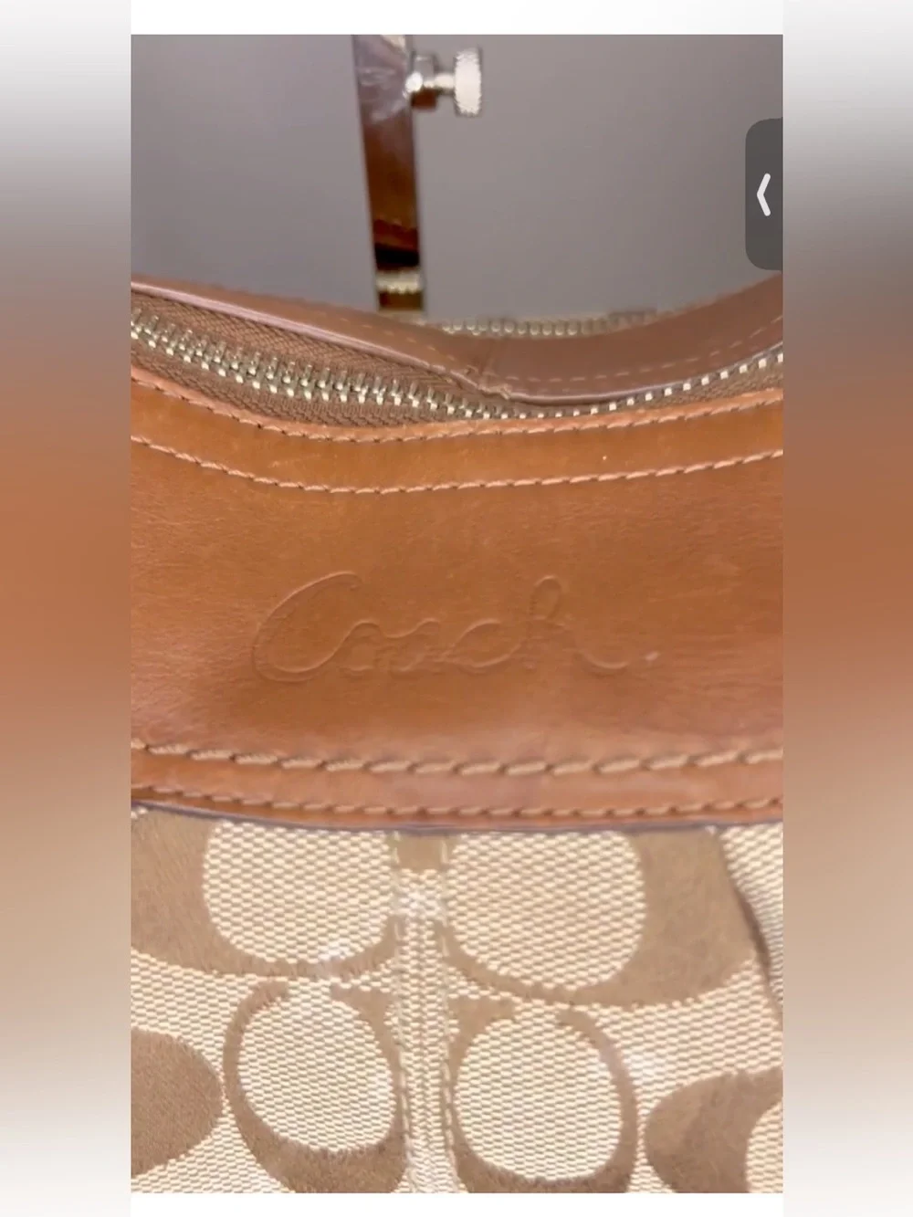 Coach SoHo Brown Leather and Signature Jacquard Shoulder Bag - Picture 10 of 14